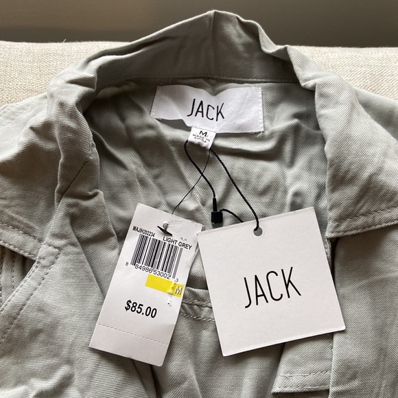 Jack by BB Dakota lightweight light grey moto jacket. New with tags. Size medium - Picture 3 of 5